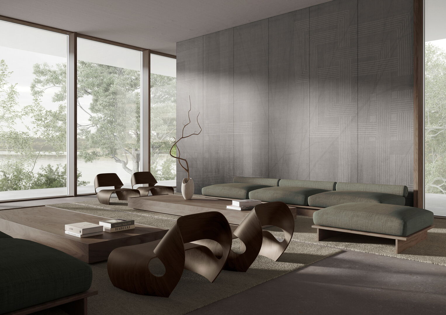 Luxuriöses Hotelzimmer mit hochwertiger Wandgestaltung und individueller Innenarchitektur
